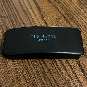 Authentic TED BAKER London Black Teal Hard Shell Eyeglass Case. Teal lining.